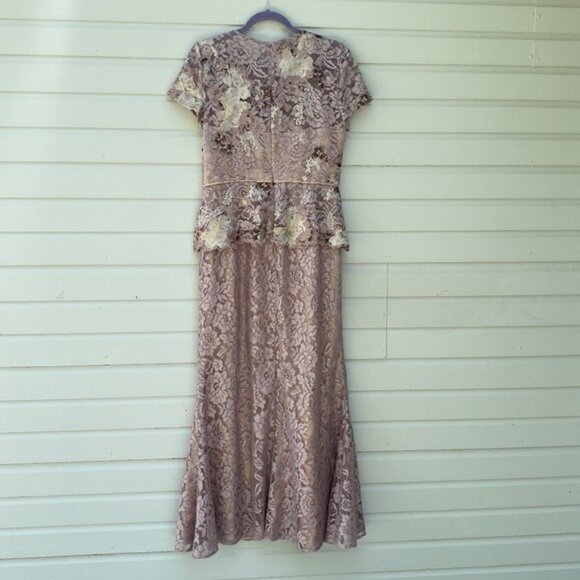 JS Collections Peplin Embroidered Lace Gown - Picture 9 of 13